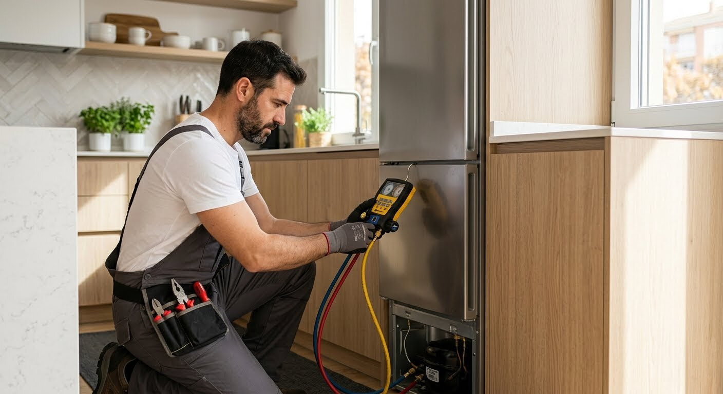 Técnico reparando Frigorífico en Palma de Mallorca